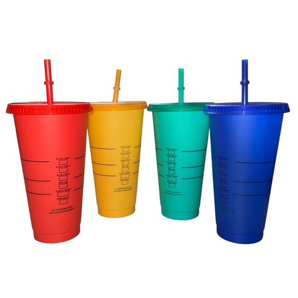 Starbucks Multi-Color Changing Venti Plastic Cups With Straw - Picture 2 of 3